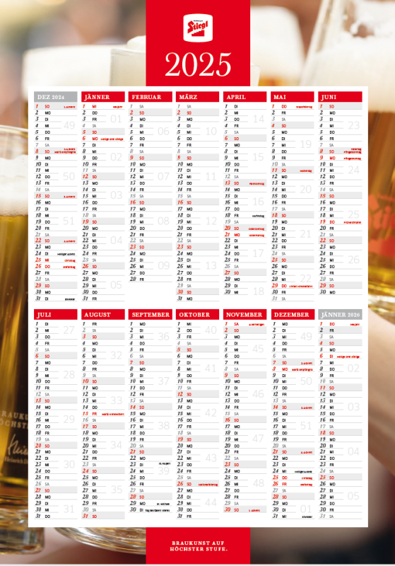 Stiegl Wandkalender 2025